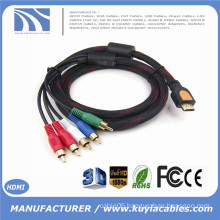 HDMI Input RCA Output HDMI to 5 RCA Splitter Cable with Video Audio AV Shielded cord Cable 1080p